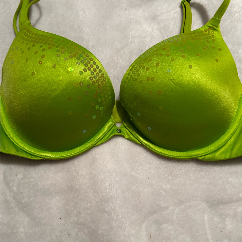 Victoria's Secret Neon Green Sequin Bra